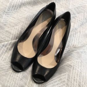 Calvin Klein peep toe black pumps Size 7.5